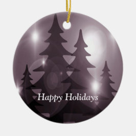 Adorno De Cerámica Christmas Party Pink Trees Holiday Winter Elegant