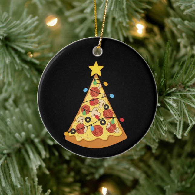 Adorno De Cerámica Christmas Pizza Lover Holiday Dinner Xmas Night  (Árbol)
