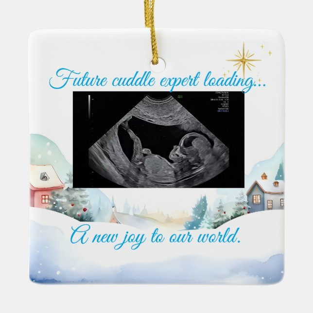 Adorno De Cerámica  Christmas Pregnancy Ultrasound Ornament (Anverso)