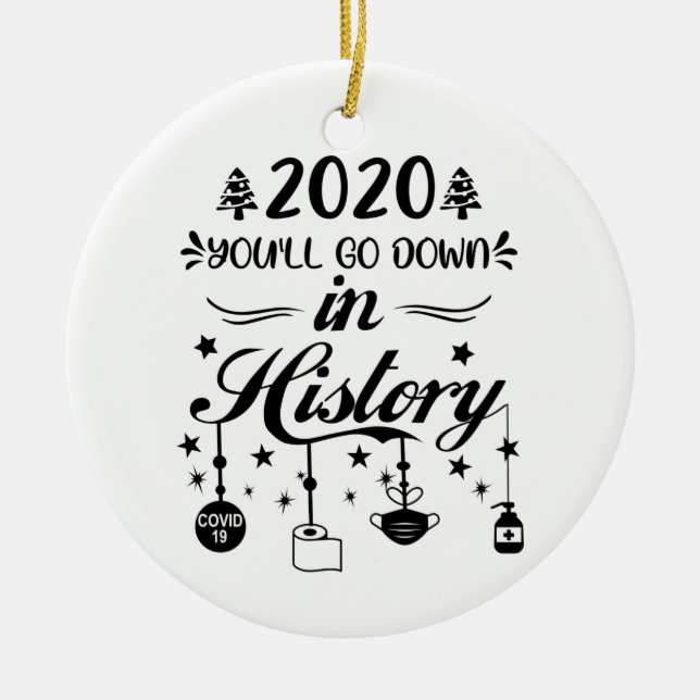 Adorno De Cerámica Christmas Quarantine 2020 Funny Xmas Lockdown (Frente)