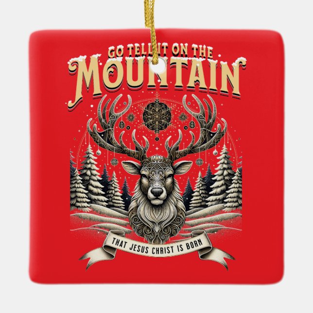 Adorno De Cerámica Christmas Reindeer (Anverso)