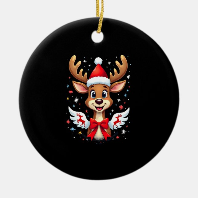 Adorno De Cerámica christmas Reindeer (3) (Frente)