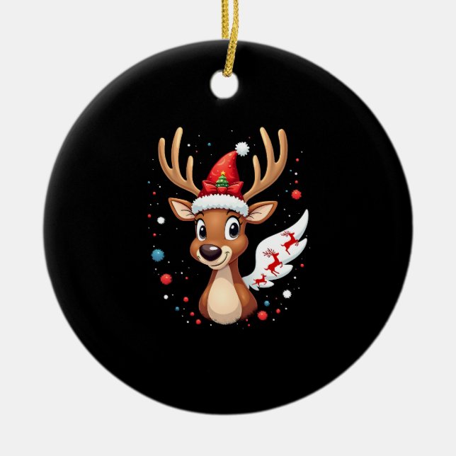 Adorno De Cerámica christmas Reindeer (5) (Frente)
