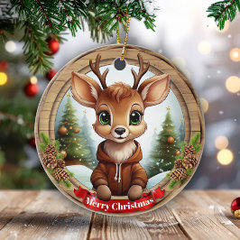 Adorno De Cerámica Christmas Rustic Vibe Personal Name Gift Tag 🦌🎄
