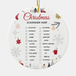 Adorno De Cerámica Christmas Scavenger Hunt Checklist Art