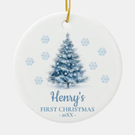 Adorno De Cerámica Christmas Tree Personalized Baby's First Christmas