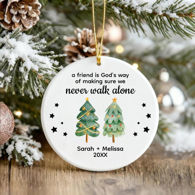 Adorno De Cerámica Christmas Tree Personalized Best Friend Name (Subido por el creador)