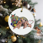 Adorno De Cerámica Christmas Watercolor Hermit Crab Crustaceancore<br><div class="desc">This design may be personalized by choosing the Edit Design option. You may also transfer onto other items. Contact me at colorflowcreations@gmail.com or use the chat option at the top of the page if you wish to have this design on another product or need assistance with this design. See more...</div>