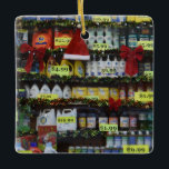 Adorno De Cerámica Christmas Windows NYC Discount Store Photography<br><div class="desc">Features an original color photograph of Santa hats in the window of discount store on Manhattan's Upper West Side. Photographed in New York City. Lots of other NYC photographs and illustrations are also available from this shop. Don't see exactly what you're looking for? Contact Rebecca to have a product customized...</div>