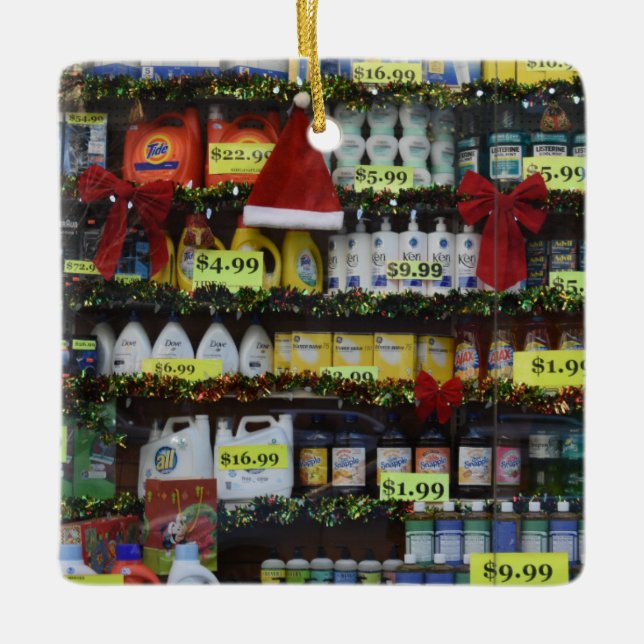 Adorno De Cerámica Christmas Windows NYC Discount Store Photography (Anverso)