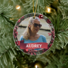 Adorno De Cerámica Christmas Wreath ANY Photo Tree