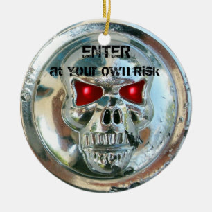 ADORNO DE CERÁMICA CHROME SKULL DAMASK DOOR HANGER