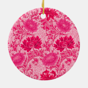 Adorno De Cerámica Chrysanthemums de William Morris, rosa de Fuchsia