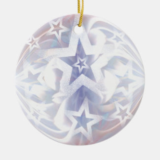 Adorno De Cerámica chuchería de la estrella en blanco y lila