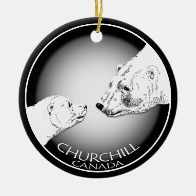 Adorno De Cerámica Churchill Canadá Ornament Polar Bear Art Keepsake (Frente)