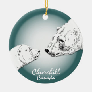 Adorno De Cerámica Churchill Canadá Ornament Polar Bear Art Keepsake