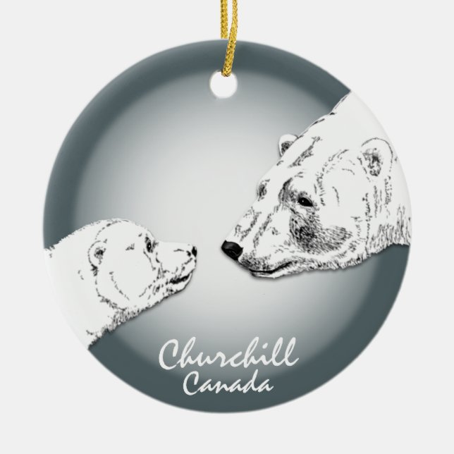 Adorno De Cerámica Churchill Canada Ornament Polar Bear Keepsake (Frente)
