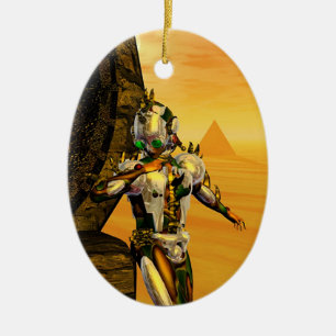 Adorno De Cerámica CIBORG TITAN EN HYPERION DESERT Sci-Fi