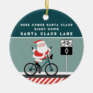 Adorno De Cerámica Ciclista creativo en bicicleta Navidad 2023