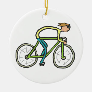 Adorno De Cerámica Ciclista Stickman