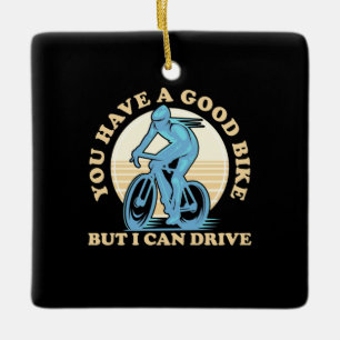 Adorno De Cerámica Ciclista Tienes Una Buena Bicicleta