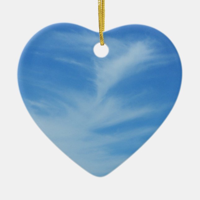 Adorno De Cerámica Cielo azul con nubes blancas resumen foto natural (Frente)