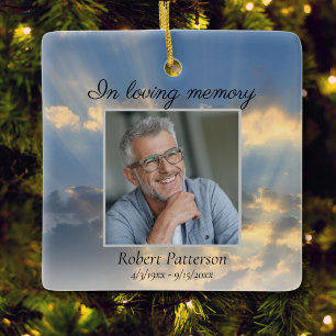 Adorno De Cerámica Cielo Hermoso, Foto Memorial En Memoria Amorosa
