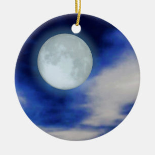 Adorno De Cerámica Cielo nocturno con luna y nubes