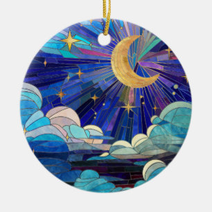 Adorno De Cerámica Cielo nocturno - Mosaico de arte digital