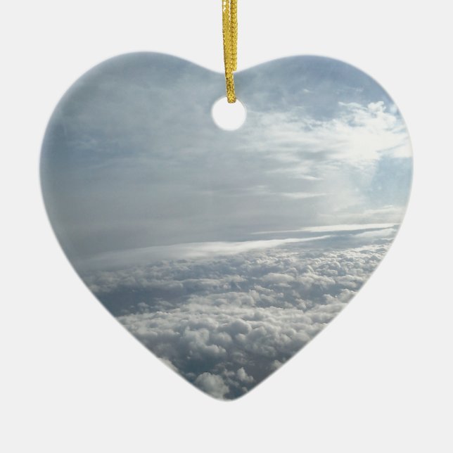 Adorno De Cerámica Cielo, vista aérea, bellas nubes (Frente)