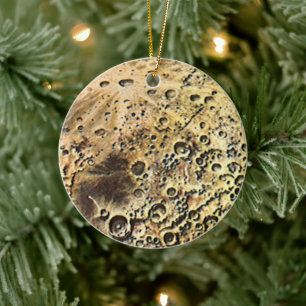 Adorno De Cerámica Ciencia ficción vintage, nave espacial sobre la lu