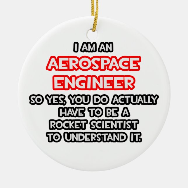 Adorno De Cerámica Científico de cohetes. Funny Aerospace Engineer (Frente)