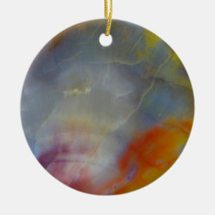 Adorno De Cerámica Cierre de la madera petrificada abstracta