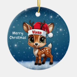 Adorno De Cerámica Cierva Zorra, Cria, Cierva Hembra, Reno🦌 🎄