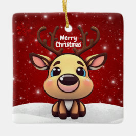 Adorno De Cerámica Ciervo bebé, cervatillo, cierva 🦌 🎄Feliz Navidad