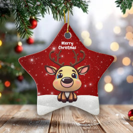 Adorno De Cerámica Ciervo bebé, cervatillo, cierva 🦌 🎄Feliz Navidad
