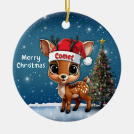 Adorno De Cerámica Ciervo bebé cometa, cervatillo, cierva, reno🦌 🎄
