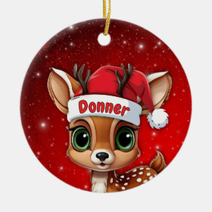 Adorno De Cerámica Ciervo bebé Donner, cervatillo, cierva, reno🦌 🎄