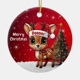 Adorno De Cerámica Ciervo bebé Donner, cervatillo, cierva, reno🦌 🎄