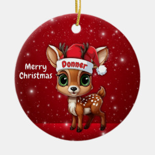 Adorno De Cerámica Ciervo bebé Donner, cervatillo, cierva, reno🦌 🎄