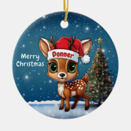 Adorno De Cerámica Ciervo bebé Donner, cervatillo, cierva, reno🦌🎄