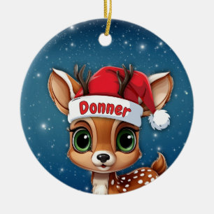 Adorno De Cerámica Ciervo bebé Donner, cervatillo, cierva, reno🦌🎄