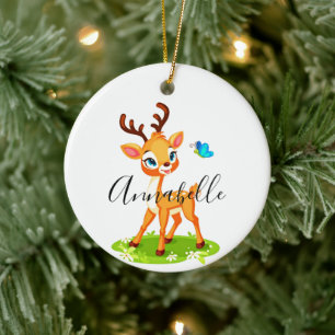 Adorno De Cerámica Ciervo bebé personalizado 