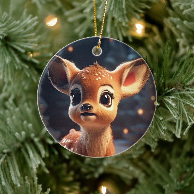 Adorno De Cerámica Ciervo de Navidad (Árbol)