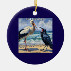 Adorno De Cerámica Cigüeña Cuervo Loca – Charla de Aves de Playa