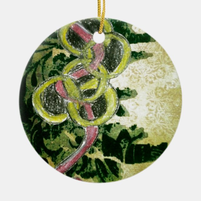 Adorno De Cerámica Cinco anillos de oro (Frente)