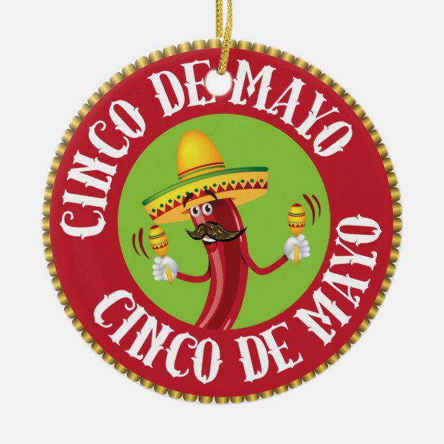 Adorno De Cerámica Cinco de Mayo (Frente)