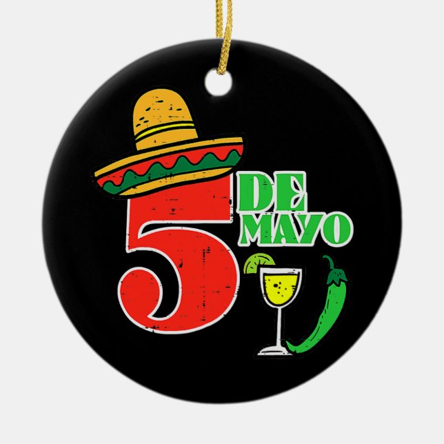 Adorno De Cerámica Cinco de mayo 5 Cinco de mayo Fiesta Mexicana (Frente)