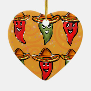 Adorno De Cerámica Cinco de Mayo Peppers