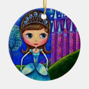Adorno De Cerámica Cinderella Castle Tiara Big Eye Doll Cute